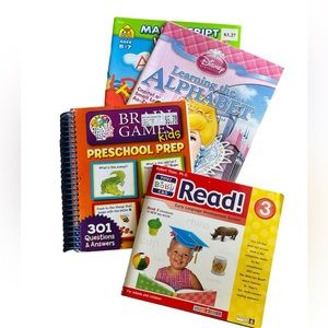 Pre School reading writing educational book bundle of 3 LEARNING